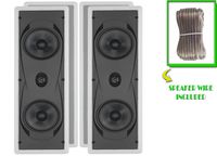 Yamaha Custom Easy-to-install In-Wall Flush Mount 2-Way 130 watts Natural Sound Speaker Set (Pair of 2) with 1" Soft Dome Tweeter & Dual 6.5" Cone Woofers + 50 feet of Oxygen-Free Copper Speaker Wire