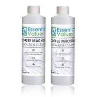 Essential Values Universal Descaling Solution (2 Pack / 4 Uses Total), Designed to Clean Keurig, Nespresso, Delonghi and All Single Use Coffee Pot and Espresso Machines - Proudly Made In USA