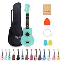 Apelila 21 inch Soprano Ukulele Acoustic Mini Guitar Musical Instrument with Bag, Pick, Strings, for Beginner, Kid, Starter, Amateur (Seafoam Green#22)