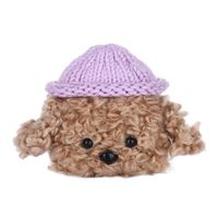 Fluffy Case for Airpods Pro 2019,Cute Teddy Dog Soft Knitted Cover Case Shockproof Non-Slip Protection Accessories Cover Case for Airpods Pro Charging Case (D)