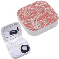 Portable Contact Lens Case Box Travel Kit Mirror + Bottle + Tweezers Container Holder [ Geometric ]
