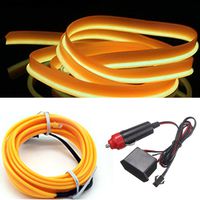 HomDSim 32.8ft/10m Auto Car Neon LED Panel Gap String Strip Light, Glowing Electroluminescent Wire/El Wire Lamp, Cold Strobing for Automotive Interior Car Decor Decorative Atmosphere,6mm Sewing Edge