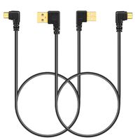 TNP Micro USB Angle Cable Adapter - Combo Pack 90 Degree Left & Right Micro USB B to USB A Charger & Data Cable Wire Cord Connector Extension for TV Stick, Power Bank, Roku TV Stick & More (20 Inches)