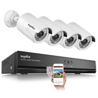 SANNCE Full HD 1080p PoE Security Camera System and 4x2.0 Megapixel Outdoor Surveillance IP Cameras, 8CH NVR, NO HDD, 100ft Night Vision, Power Over Ethernet