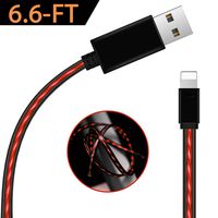 USB Phone Charger Cord Cable, Oliomp Red 6.6 FT LED Light Up Fast Charging Cords Sync Data Cord Compatible with Phone 8/XS/XR/XS MAX/7/7 Plus/6/6S Plus/5S/5,Pad/Pod