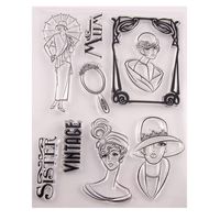 Mother's Day Mum Lady Sister vintage style fashion women Clear Stamps for Cards Making Decoration and Scrapbooking Rubber Stamps for Craft