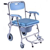 SUN RNPP Bedside Commodes Folding Commode Chair for Toilet with Wheels Pedal, Multifunctional Portable Bidet Chair Shower Bath Chair for Elder Disabled People Pregnant