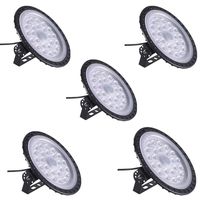 100W UFO LED High Bay Light Factory Warehouse Industrial Lighting 10000 LM 6000-6500K IP54 Warehouse LED Lights- High Bay LED Lights- Commercial Bay Lighting for Garage Factory Workshop Gym (5 PCS)