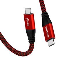 USB C to C Cable 100W (5FT), RIITOP USB 3.1 Type-C Gen2 Fast Charging Cable (20Gbps) with E-Marker for Power Delivery and 4K Video (Thunderbolt 3 Compatible) Braided Nylon