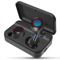 Bluetooth 5.0 Wireless Earbuds, Bluetooth Headset Wireless Earphones with 125Hour Cycle Playing Time Stereo Hi-Fi Sound with 3000mAH Charging Case for Smartphones and Laptops,Black