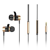 [Upgrade] inOpera Audio A1 Headphones Wired Earbuds in-Ear Noise Isolating Heavy Deep Bass Earphones with Microphone and Volume Control for Workout Sports Jogging Gym (Gold)