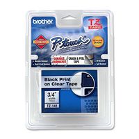 Brother Black on Clear Tape  3/4" (18mm) (TZES141)