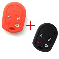 2Pcs MJKEY Black Red Silicone Skin Remote Key Case Fob Protector Bag Jacket Cover for Ford Focus Flex Taurus X Expedition F150 F250 F350 Mustang Edge Explorer CWTWB1U793