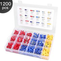 Eventronic 1200pcs Wire Connectors, Insulated Electrical Wire Terminals Wire Crimp Connector with 18 Size Assortment Electrical Terminal Kit