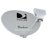 READY TO INSTALL - DIRECTV 4K Slimline SWM3 Ultra HD Satellite Dish Package w/UHD Digital Reverse Band RB SWM3 LNB, Low Profile Short Mast, RG6 Coaxial Cable