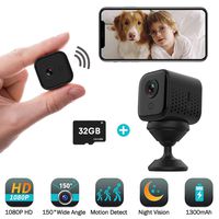  Mini Hidden Camera Wireless 32GB, 1080P HD P2P WiFi Small Portable Home Security Camera Motion Activated Video Recording Surveillance Nanny Cam Night Vision 1300mAh Battery iOS Android APP Remote