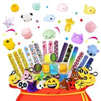 Party Favors Assortment For Kids-Slime,Slap bracelets,Keychain,Squishies Toys For Birthday Party Favors,Carnival Prizes,Pinata Filler,Treasure Box Prizes Toys for Classroom