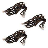 Yohii 3Pcs RJ9 4P4C Connector Nylon Coated Telephone Phone Cable Cord Line Brown 5ft