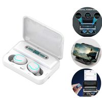 True Wireless Earbuds 5.0 Wireless Bluetooth Earbuds with Charging Display, IPX5 Waterproof TWS Stereo Headphones in-Ear Built-in Mic, 80H Playtime and Zero Pressure Wearing White