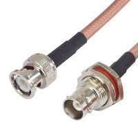 BOOBRIE BNC Connector Cable RF Coaxial Adapter Extension Cable BNC Male to BNC Female Bulkhead Adapter 78.7 Inch RG142 Low Loss RF Connector CCTV Antenna Extension Cable 2M