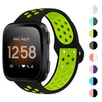 NANW Bands Compatible with Fitbit Versa/Versa 2 / Versa Lite Edition Small Large, Soft Silicone Replacement Band for Versa/Versa 2, Air Hole Wristband Strap for Women Men