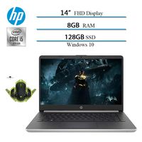 2020 Newest HP 14" Premium FHD IPS Laptop, 10th Gen i5-1035G4 (up to 3.7GHz), 8GB RAM, 128GB SSD, HDMI, WiFi, Bluetooth, Windows 10 W/ Ghost Manta Gaming Mouse