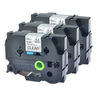 GREENCYCLE 3PK Black on Clear Label Tape Compatible for Brother TZE 151 TZe151, 1 Inch, PT-P700 Labeling Maker