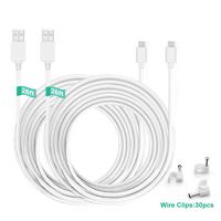 BENSN Extra Long 26Ft Power Cable for Nest Cam, YI Camera,5V Micro USB Power Cord(2 Pack)