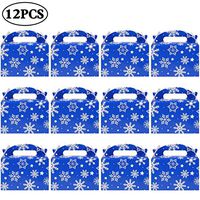 Christmas Gift Box for Presents Blue Color with Snowflake Pattern 12pcs 6 Inch Gift Box for Candy.