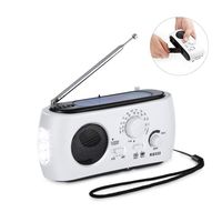 ThorFire Emergency Solar Hand Crank Portable Radio, Weather Radio for Household and Outdoor Emergency with AM/FM, LED Flashlight, 4 Charging Modes, Emergency Power Bank for Cellphones