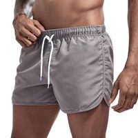 haoricu Men's Beach Shorts Quick Dry Surfing Swim Trunks Elastic Drawstring Shorts Multi-Color Optional Gray
