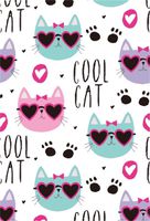 CSFOTO 5x7ft Cool Cat Background Cartoon Cute Footprint Sweet Baby Shower Photography Backdrop Photo Studio Props Kid Infant Newborn Baby Artistic Portrait Children Room Decoration Wallpaper