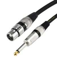 Tisino Female XLR to 1/4 (6.35mm) TS Mono Jack Unbalanced Microphone Cable Mic Cord for Dynamic Microphone - 10 FT/3 Meters
