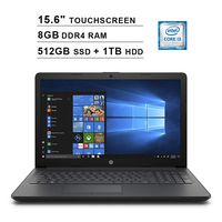 2019 Newest Premium HP Pavilion 15.6 Inch Touchscreen Laptop (Intel Core i3-7100U 2.40GHz, 8GB RAM, 512GB SSD + 1TB HDD, WiFi, HDMI, DVDRW, HD Audio, Webcam, Windows 10)