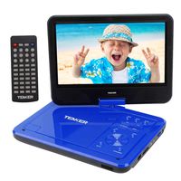 TENKER 12.5" Portable DVD Player for Car with 10.5" Eyesight Protective HD Swivel Screen,Built-in 5 Hours Rechargeable Battery,Support USB/SD Card Memory Readers,Regions Free,Blue