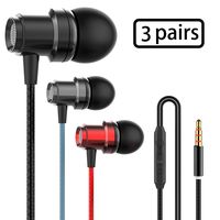 GIEEU Earbuds Ear Buds in Ear Headphones Wired Earphones with Microphone Mic Stereo and Volume Control Metal Wired Earphone for Mp3 Players Tablet Laptop 3.5mm