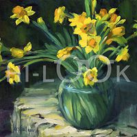 Hi-Look Microfiber Cleaning Cloth - Daffodils in Glass Vase