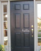Hello. Gloss White Cursive Writing Welcome to Our Home Decal Silhouette Decal Skin Sticker Laptop