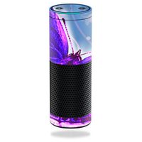 MightySkins Skin Compatible with Amazon Echo/Amazon Echo Plus wrap Cover Sticker Skins Violet Butterfly