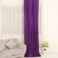 TRLYC 2FTx8FT Sequin Photo Backdrop Party Photography Background Wedding Photo Booth Purple