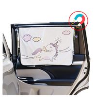 ggomaART Car Side Window Sun Shade - Universal Reversible Magnetic Curtain for Baby and Kids with Sun Protection Block Damage from Direct Bright Sunlight, Heat, and UV Rays - 1 Piece of Unicorn