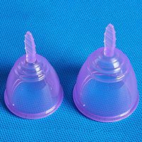 Menstrual Cups,Silicone Menstrual Cups Ruby Cups Feminine Hygiene Cups, FDA Approved, Safe & Reusable - S/L Purple S