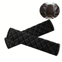 Car Seat Belt Cover Pads, 2 Pack Black Soft Automotive Seat Belt Covers for Adults and Children, Fit Car Seat Belt, Backpack, Messenger Bag Protect Your Neck and Shoulders.