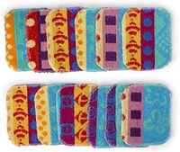 Reusable Dish Scrubber Sponge Set - Non-Scratch Scouring Pads & Scrubbing Cloths Made of Natural Organic Cotton Fibers with Food-Grade Hardener Coating for Kitchen, Bathroom & Household Cleaning (12)