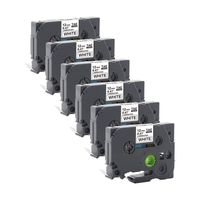 P Touch Label Tape TZ TZe 12mm 0.47 Inch Laminated White Tape, Repalce Brother TZe-231 TZe231 Black on White Label Tape for Brother P-Touch Label Maker PTH100 PTD210 PTD400 PTD600 8m 26.2 Feet, 6-Pack