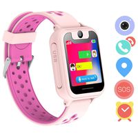 LDB Direct Kids Smartwatches - Children GPS/LPS Touch Screen SOS Tracker Smart Watch Phone with Tow-Way Call Voice Chat Game Flashlight for Boys Girls Birthday (Pink)