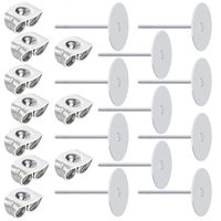 baotongle Stainless Steel Earrings Posts Flat Pad (2 Size) with 100 Pairs Earring Backs for Earring Making Findings, Total 200 Pieces