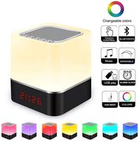 Facaimo Dumpling Light Portable Wireless Bluetooth 4.0 Speaker Night Light Touch Sensor Bedside Lamp, Dimmable RGB Multicolor Changing LED Table Lamp, USB Flash Drive/MicroSD/AUX Support (7 color)