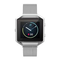 Yutior Metal Bands Compatible with Fitbit Blaze Smart Watch, Stainless Steel Magnetic Replacement Band with Frame Small & Large for Women Men, Champagne Gold, Black, Silver, Colorful, Rose Gold