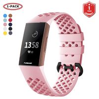 FunBand for Fitbit Charge 3 Strap Bands, Easy Adjust Breathable with Ventilation Holes Soft Silicone Sport Replacement Accessory Bracelet Straps for Fitbit Charge 3 Fitness Activity Wristband